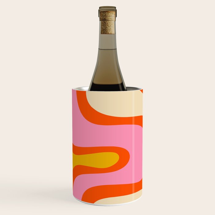Retro Abstract Copacetic Pattern Pink Orange Yellow Wine Chiller Gallery Image 2