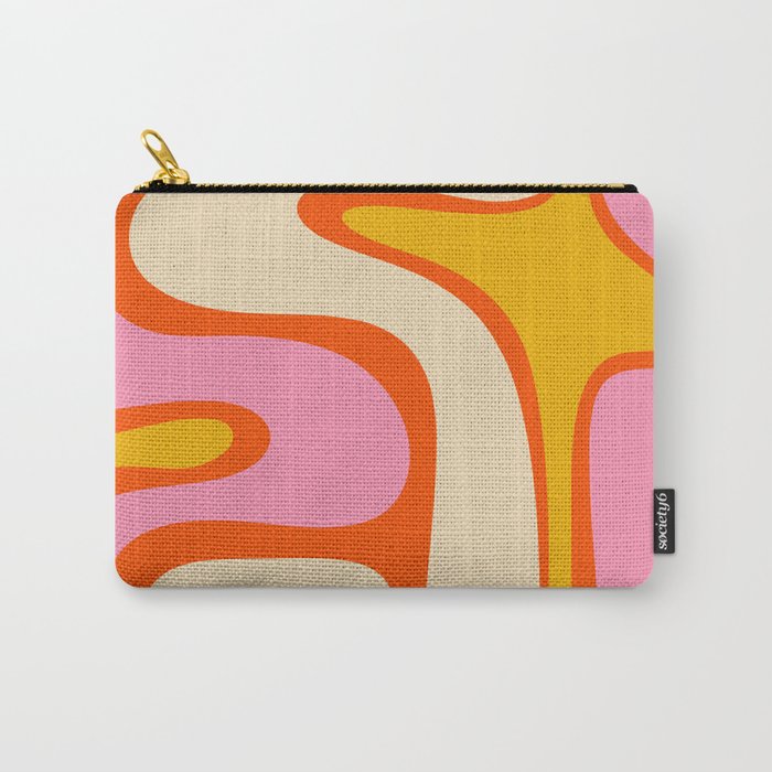 Retro Abstract Copacetic Pattern Pink Orange Yellow Carry All Pouch Gallery Image 1