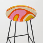 Retro Abstract Copacetic Pattern Pink Orange Yellow Stool Gallery Image 2