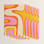 Retro Abstract Copacetic Pattern Pink Orange Yellow Wrapping Paper Gallery Image 3