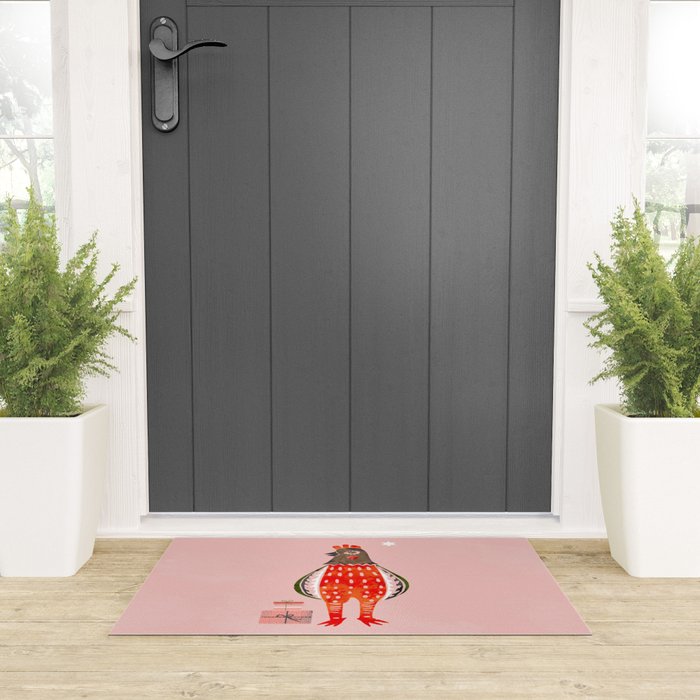 Christmas Chicken - illustration Welcome Mat Gallery Image 3