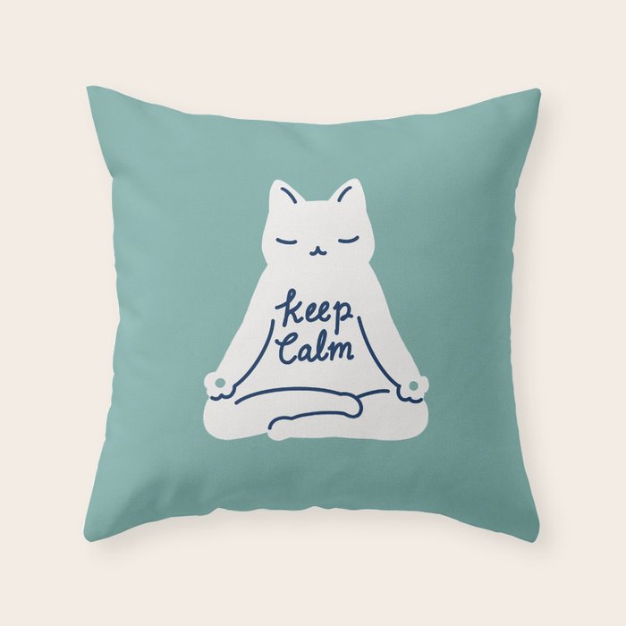 Keep Calm Cat Throw Pillow Gallery Image 6