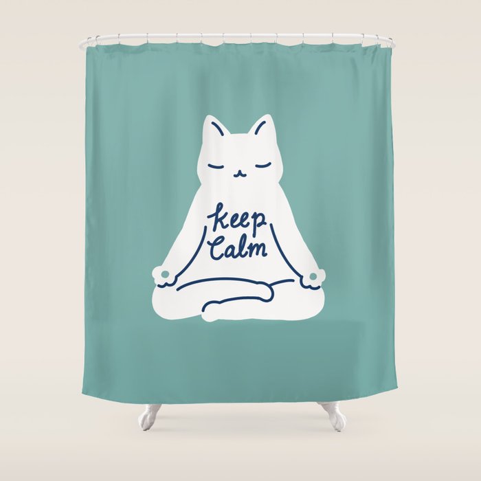 Keep Calm Cat Shower Curtain Gallery Image 1