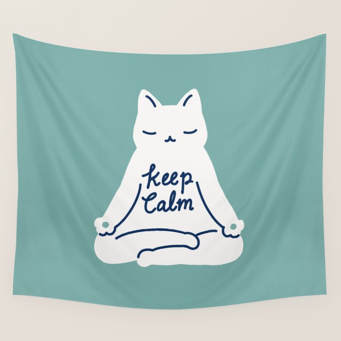 Keep Calm Cat Wall Tapestry Gallery Image 1
