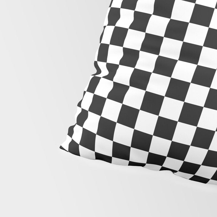 Classic Black and White Race Check Checkered Geometric Win Pillow Sham Gallery Image 4