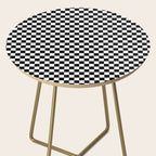 Classic Black and White Race Check Checkered Geometric Win Side Table Gallery Image 2
