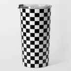 Classic Black and White Race Check Checkered Geometric Win Travel Mug Gallery Image 3