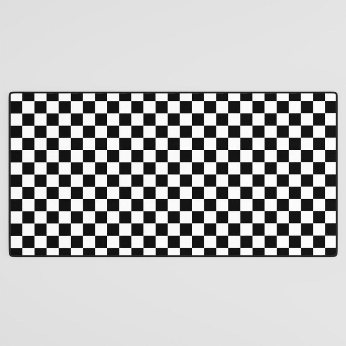 Classic Black and White Race Check Checkered Geometric Win Desk Mat Gallery Image 3