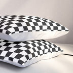 Classic Black and White Race Check Checkered Geometric Win Pillow Sham Gallery Image 3