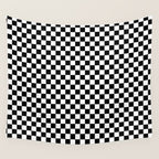 Classic Black and White Race Check Checkered Geometric Win Wall Tapestry Gallery Image 4