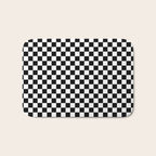 Classic Black and White Race Check Checkered Geometric Win Bath Mat Gallery Image 1
