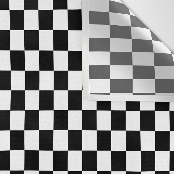 Classic Black and White Race Check Checkered Geometric Win Wall Tapestry Gallery Image 3