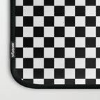 Classic Black and White Race Check Checkered Geometric Win Laptop Sleeve Gallery Image 3
