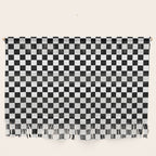 Classic Black and White Race Check Checkered Geometric Win Wall Hanging Gallery Image 1
