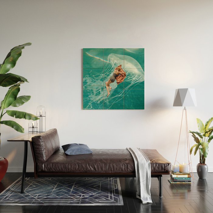 Wherever the current takes me (the jellyfish) Wood Wall Art Gallery Image 2