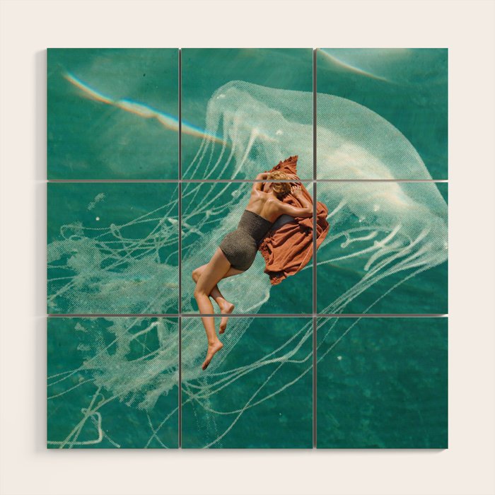 Wherever the current takes me (the jellyfish) Wood Wall Art Gallery Image 1