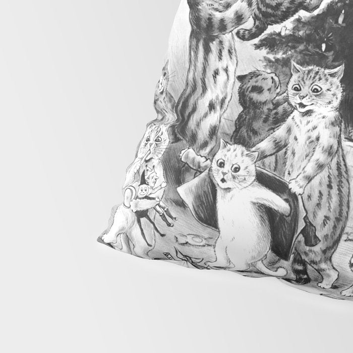 'Cats Decorating The Christmas Tree' Vintage Cat Art by Louis Wain Pillow Sham Gallery Image 4