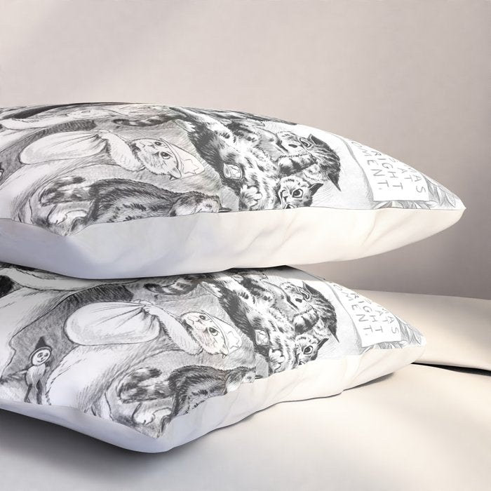 'Cats Decorating The Christmas Tree' Vintage Cat Art by Louis Wain Pillow Sham Gallery Image 3