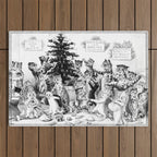'Cats Decorating The Christmas Tree' Vintage Cat Art by Louis Wain Outdoor Rug Gallery Image 1