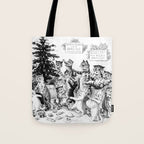 'Cats Decorating The Christmas Tree' Vintage Cat Art by Louis Wain Tote Bag Gallery Image 1