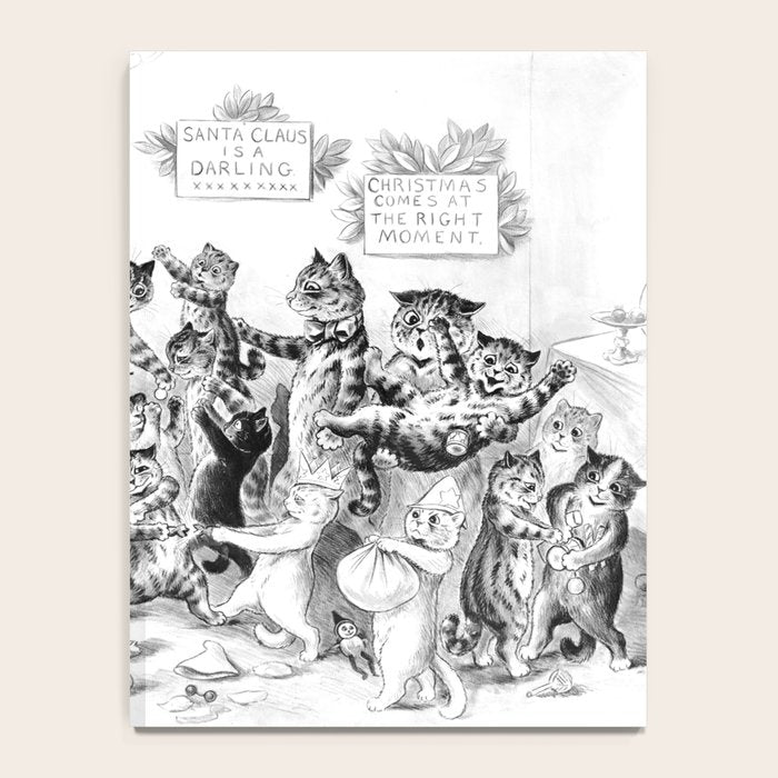 'Cats Decorating The Christmas Tree' Vintage Cat Art by Louis Wain Notebook Gallery Image 4