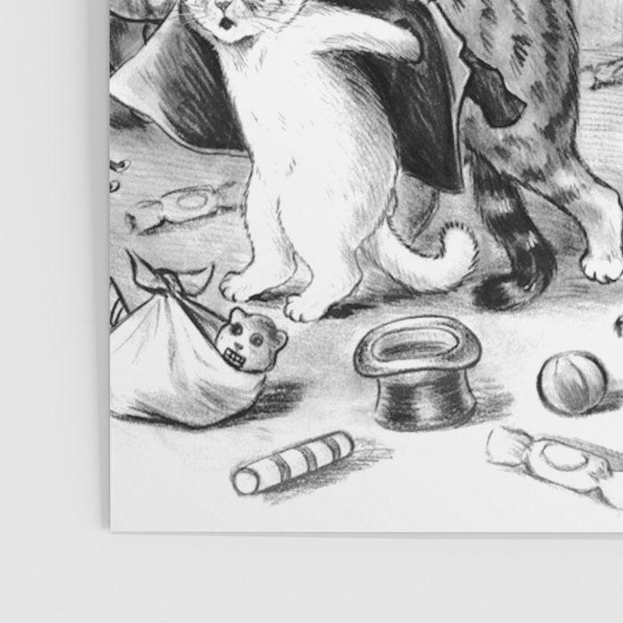 'Cats Decorating The Christmas Tree' Vintage Cat Art by Louis Wain Poster Gallery Image 3