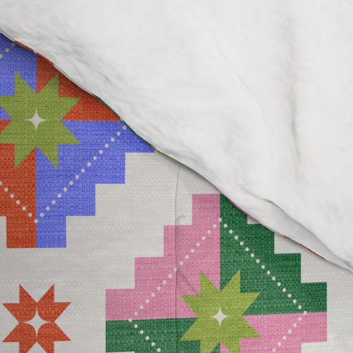 Festive Quilted Starburst Pattern - Vibrant Holiday Design Comforter Gallery Image 4