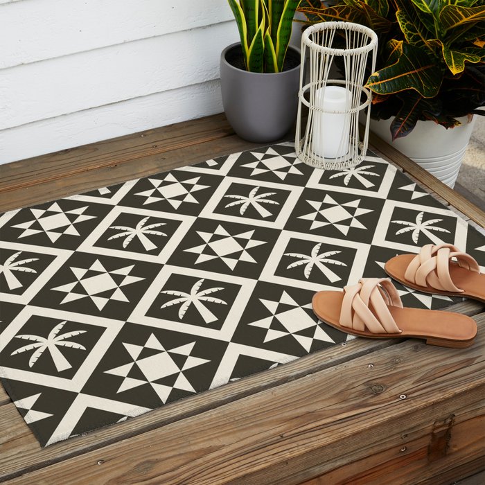 Bohemian Geometric Pattern 05B Outdoor Rug Gallery Image 2
