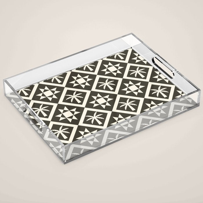Bohemian Geometric Pattern 05B Acrylic Tray Gallery Image 1