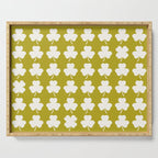 Clovers XX Chartreuse Botanical Pattern Serving Tray Gallery Image 1