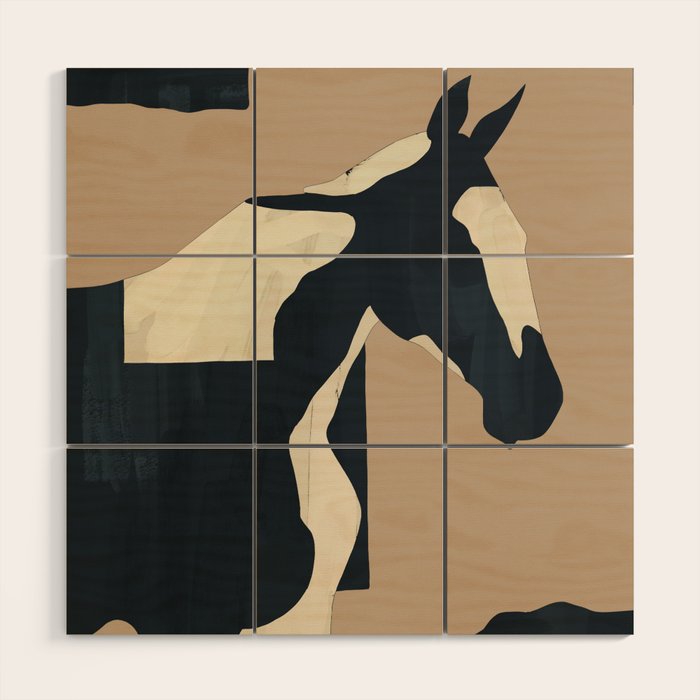 Abstract Minimal Horse 7 Wood Wall Art Gallery Image 1