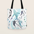 Sharks, Humpback Whales, Orcas & Turtles Ocean Play Print Tote Bag Gallery Image 1