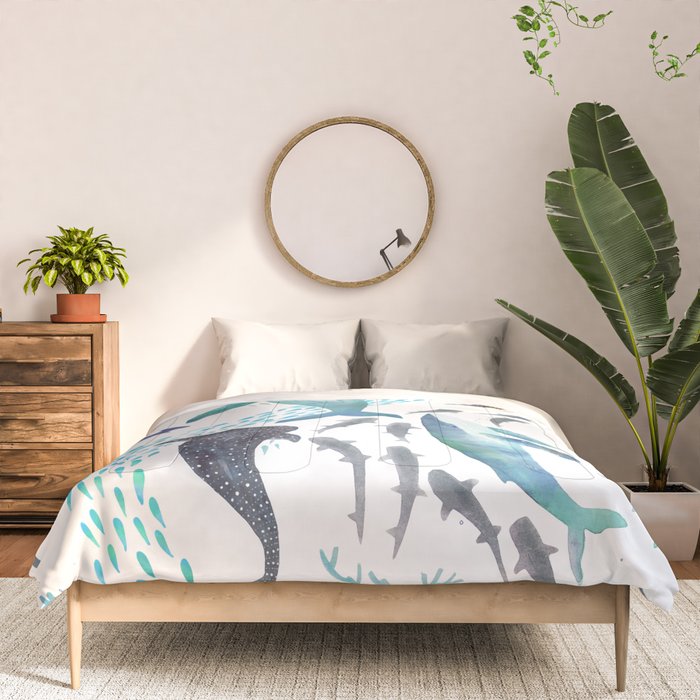 Sharks, Humpback Whales, Orcas & Turtles Ocean Play Print Comforter Gallery Image 3