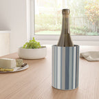 Vertical Stripes in Neutral Blue Gray Shades Wine Chiller Gallery Image 4