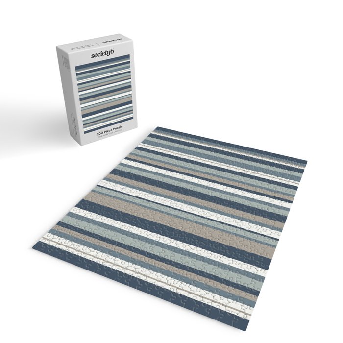 Vertical Stripes in Neutral Blue Gray Shades Jigsaw Puzzle Gallery Image 2