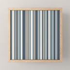 Vertical Stripes in Neutral Blue Gray Shades Mini Art Print Gallery Image 1