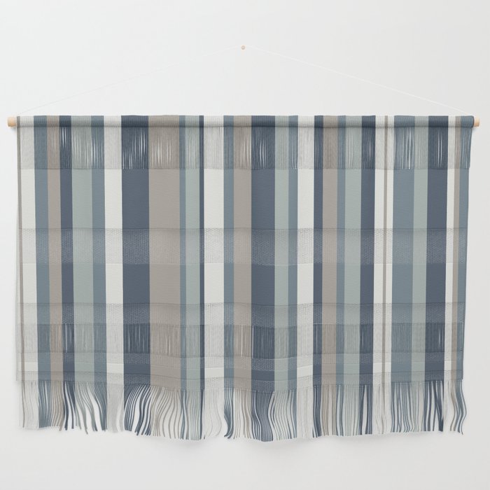 Vertical Stripes in Neutral Blue Gray Shades Wall Hanging Gallery Image 1