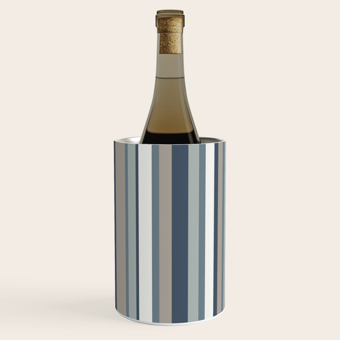 Vertical Stripes in Neutral Blue Gray Shades Wine Chiller Gallery Image 1