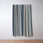 Vertical Stripes in Neutral Blue Gray Shades Window Curtain Gallery Image 3