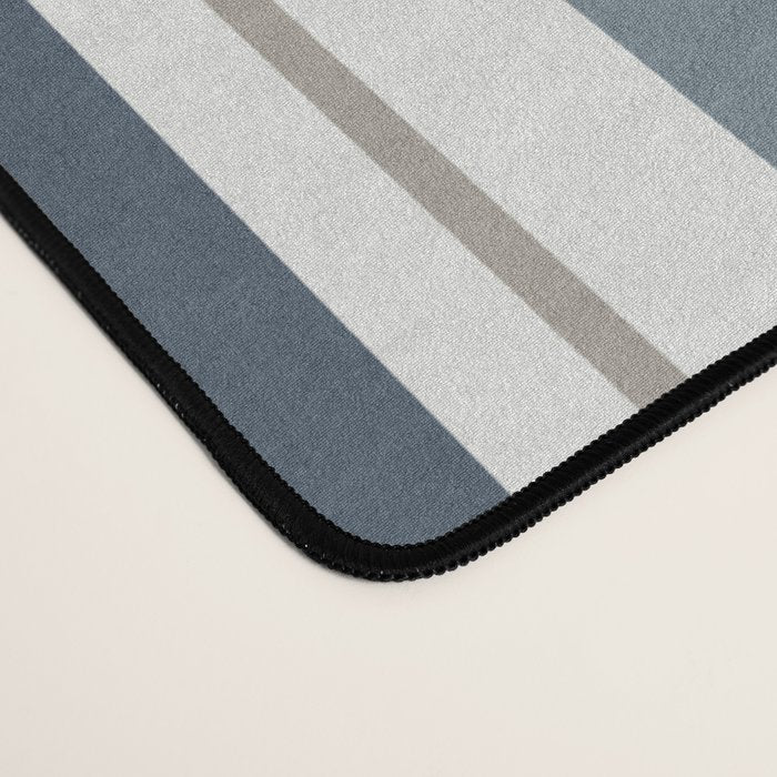 Vertical Stripes in Neutral Blue Gray Shades Desk Mat Gallery Image 4