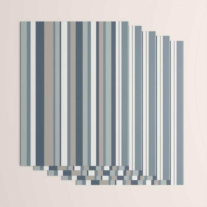 Vertical Stripes in Neutral Blue Gray Shades Wrapping Paper Gallery Image 3