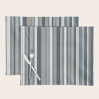 Vertical Stripes in Neutral Blue Gray Shades Placemat Gallery Image 1