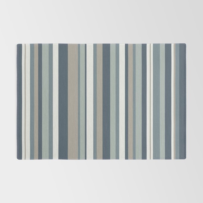 Vertical Stripes in Neutral Blue Gray Shades Rug Gallery Image 2