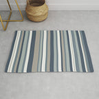 Vertical Stripes in Neutral Blue Gray Shades Rug Gallery Image 1