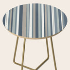 Vertical Stripes in Neutral Blue Gray Shades Side Table Gallery Image 2