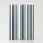 Vertical Stripes in Neutral Blue Gray Shades Stationery Card Gallery Image 2