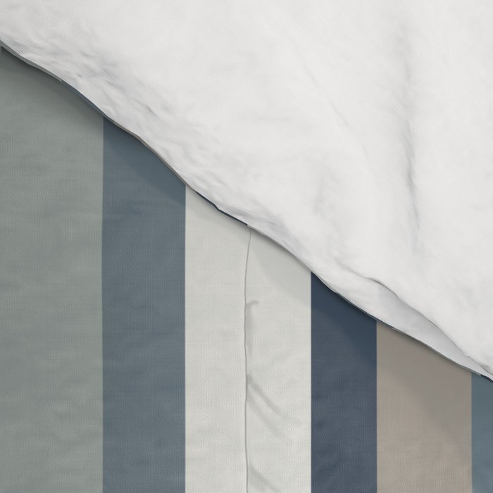 Vertical Stripes in Neutral Blue Gray Shades Comforter Gallery Image 4