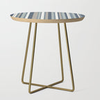 Vertical Stripes in Neutral Blue Gray Shades Side Table Gallery Image 1