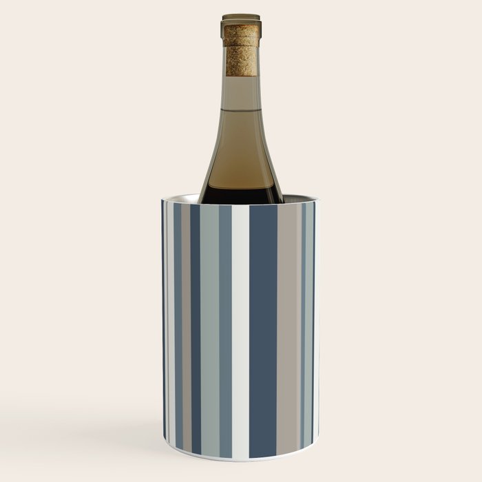 Vertical Stripes in Neutral Blue Gray Shades Wine Chiller Gallery Image 2