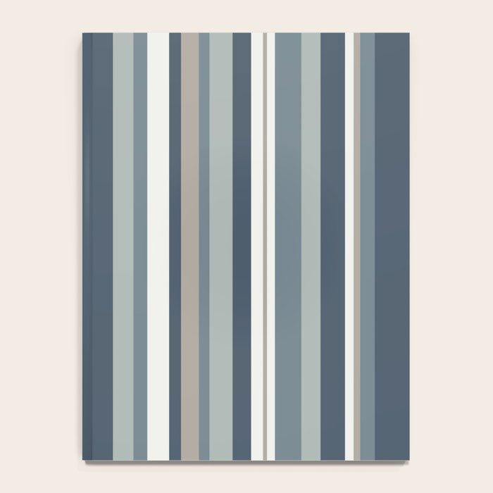 Vertical Stripes in Neutral Blue Gray Shades Notebook Gallery Image 4